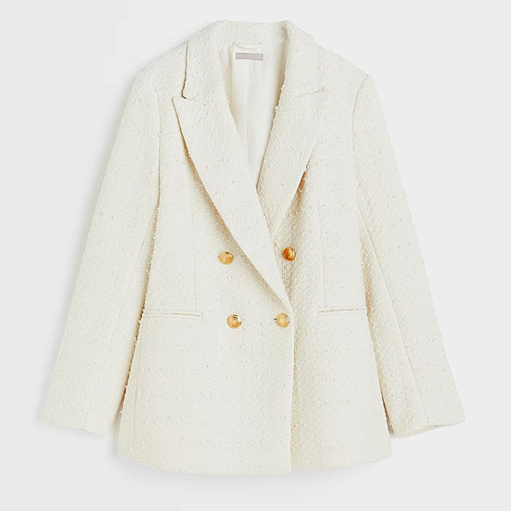 Boucle Blazer Double Breasted Size M